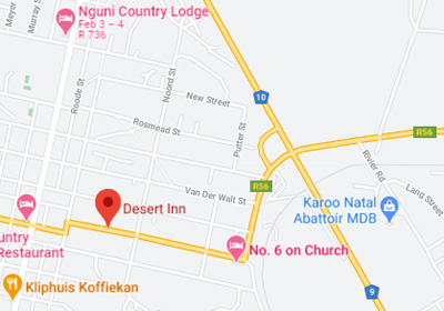 Map and directions to Desert Inn Guesthouse, Middelburg EC